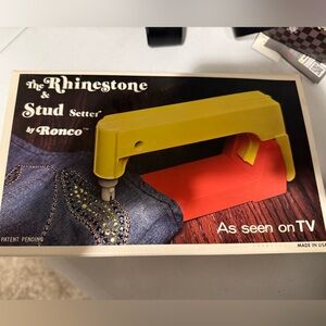 Vintage Rhinestone & Stud Setter - Yellow and Red